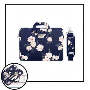 Sacoche Ordinateur 14 Pouces Femme Fleurie Rangement - Vue 1 - Sacoche Ordinateur