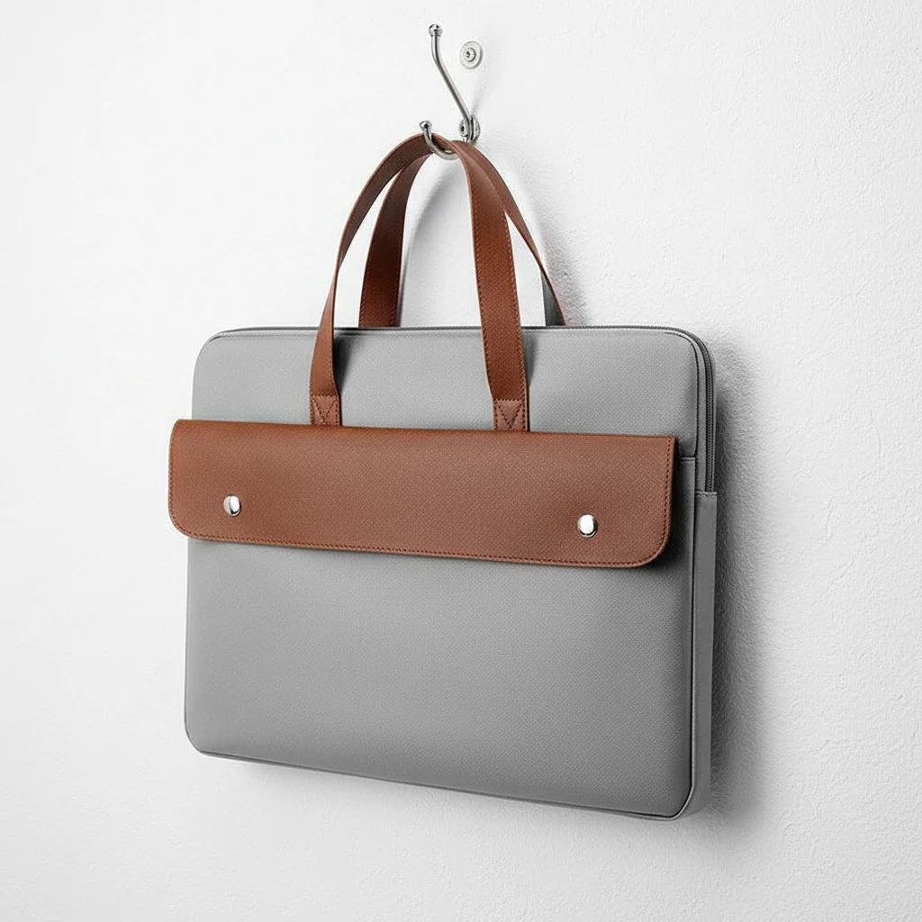 Sacoche Ordinateur 15.6 Pouces Gris Minimaliste - Vue 4 - Sacoche Ordinateur