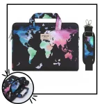 Sacoche Ordinateur 15 Pouces Imprimé Carte du Monde - Vue 1 - Sacoche Ordinateur