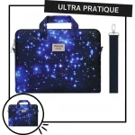 Sacoche Ordinateur 16 Pouces Bleu Nuit Étoilée - Vue 1 - Sacoche Ordinateur