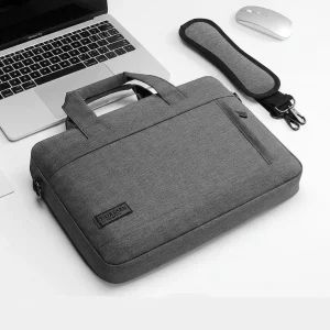 Sacoche Ordinateur 17 Pouces Gris Toile Business - Vue 1 - Sacoche Ordinateur