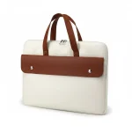 Sacoche Ordinateur Beige et Marron 15.6 Pouces - Vue 1 - Sacoche Ordinateur