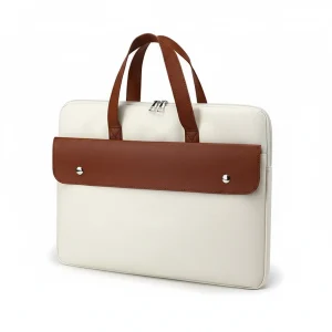 Sacoche Ordinateur Beige et Marron 15.6 Pouces - Vue 1 - Sacoche Ordinateur