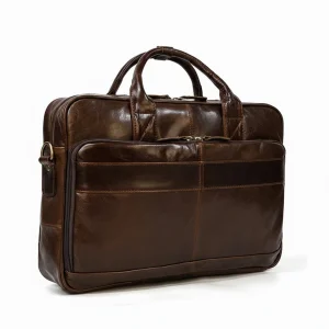 Sacoche Ordinateur Cuir Marron 15 Pouces Homme - Vue 1 - Sacoche Ordinateur