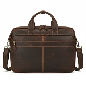 Sacoche Ordinateur Cuir Marron Business 15 Pouces - Vue 1 - Sacoche Ordinateur