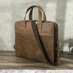Sacoche Ordinateur Cuir Marron Homme 14 Pouces - Vue 1 - Sacoche Ordinateur
