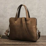 Sacoche Ordinateur Cuir Marron Rétro 15/16 Pouces - Vue 1 - Sacoche Ordinateur