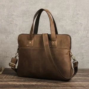 Sacoche Ordinateur Cuir Marron Rétro 15/16 Pouces - Vue 1 - Sacoche Ordinateur