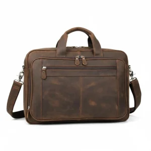 Sacoche Ordinateur Cuir Marron Vintage 15 Pouces - Vue 1 - Sacoche Ordinateur