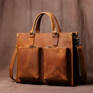 Sacoche Ordinateur Cuir Marron Vintage 15 Pouces - Vue 1 - Sacoche Ordinateur