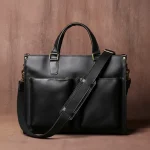 Sacoche Ordinateur Cuir Noir 15 Pouces Business - Vue 1 - Sacoche Ordinateur