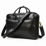Sacoche Ordinateur Cuir Noir Homme 15 Pouces Business - Vue 1 - Sacoche Ordinateur