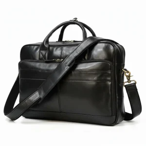 Sacoche Ordinateur Cuir Noir Homme 15 Pouces Business - Vue 1 - Sacoche Ordinateur