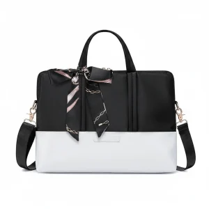 Sacoche Ordinateur Femme 15 Pouces Bi-matière - Vue 1 - Sacoche Ordinateur