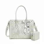 Sacoche Ordinateur Femme 15 Pouces Blanc Floral - Vue 1 - Sacoche Ordinateur
