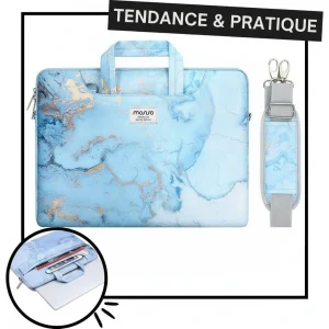Sacoche Ordinateur Femme 15 Pouces Bleu Nacré - Vue 1 - Sacoche Ordinateur