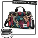 Sacoche Ordinateur Femme 15 Pouces Imprimée Feuilles - Vue 1 - Sacoche Ordinateur
