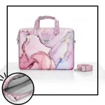 Sacoche Ordinateur Femme 15 Pouces Marbre Rose - Vue 1 - Sacoche Ordinateur
