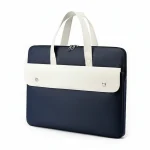 Sacoche Ordinateur Femme Bleue et Blanche Élégante - Vue 1 - Sacoche Ordinateur