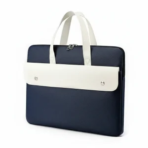 Sacoche Ordinateur Femme Bleue et Blanche Élégante - Vue 1 - Sacoche Ordinateur