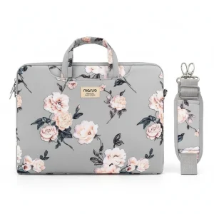 Sacoche Ordinateur Femme Fleurie Grise 15 Pouces - Vue 1 - Sacoche Ordinateur