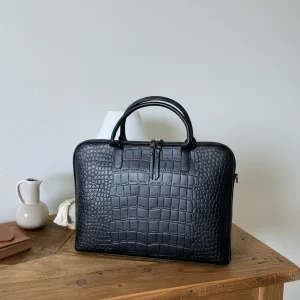 Sacoche Ordinateur Femme Simili Cuir Noir - Vue 1 - Sacoche Ordinateur