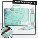 Sacoche Ordinateur Femme Turquoise Marbré 15 Pouces - Vue 1 - Sacoche Ordinateur