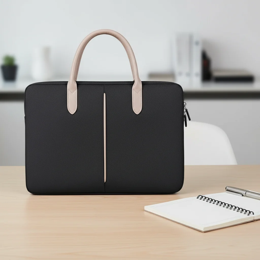 Sacoche Ordinateur Noire 14 Pouces Minimaliste - Vue 2 - Sacoche Ordinateur