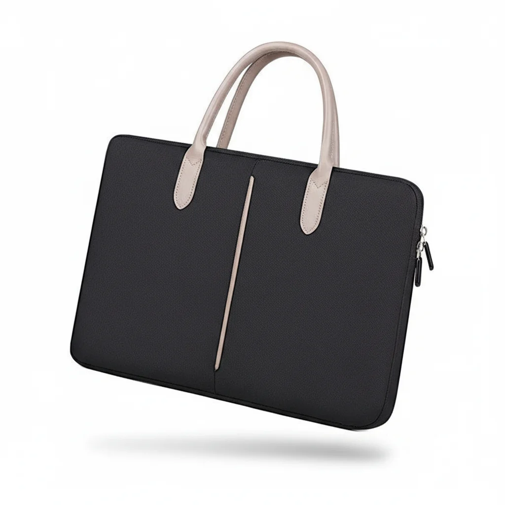 Sacoche Ordinateur Noire 14 Pouces Minimaliste - Vue 3 - Sacoche Ordinateur