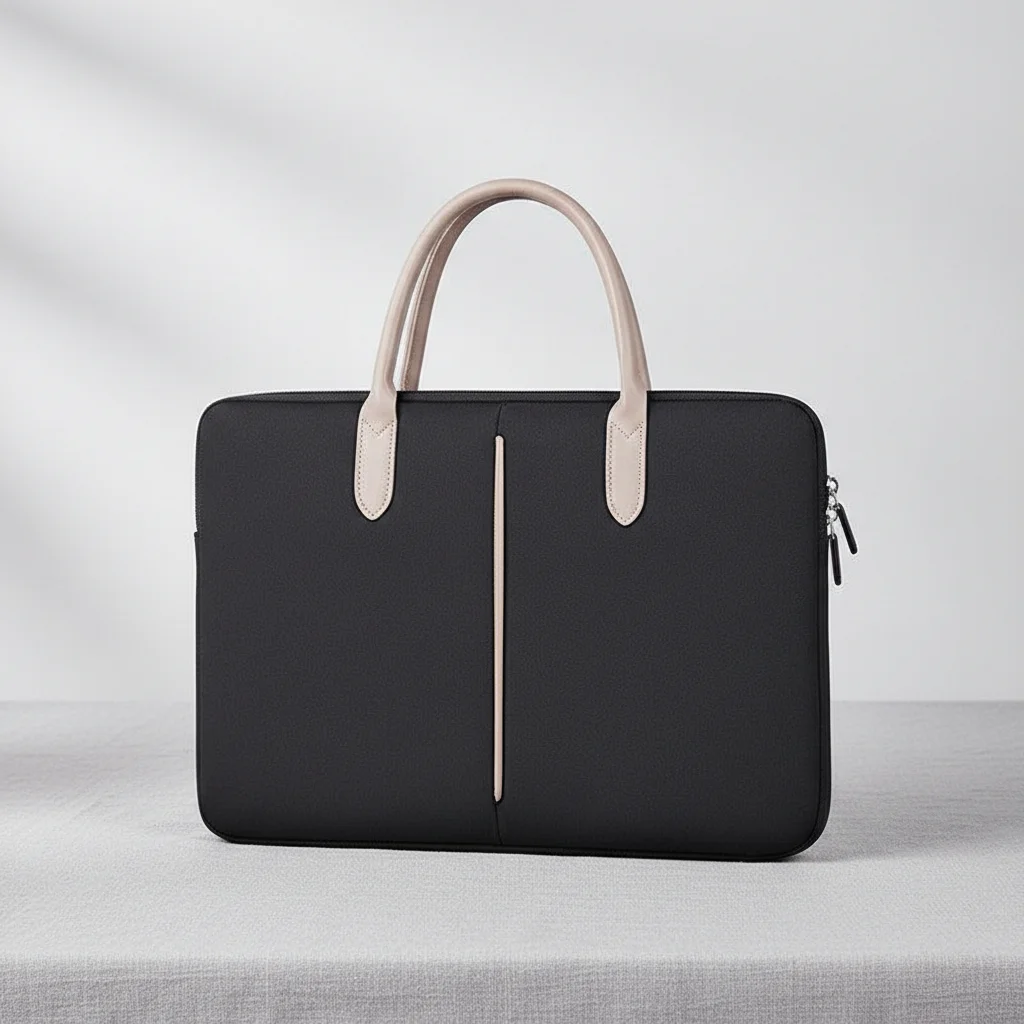 Sacoche Ordinateur Noire 14 Pouces Minimaliste - Vue 4 - Sacoche Ordinateur
