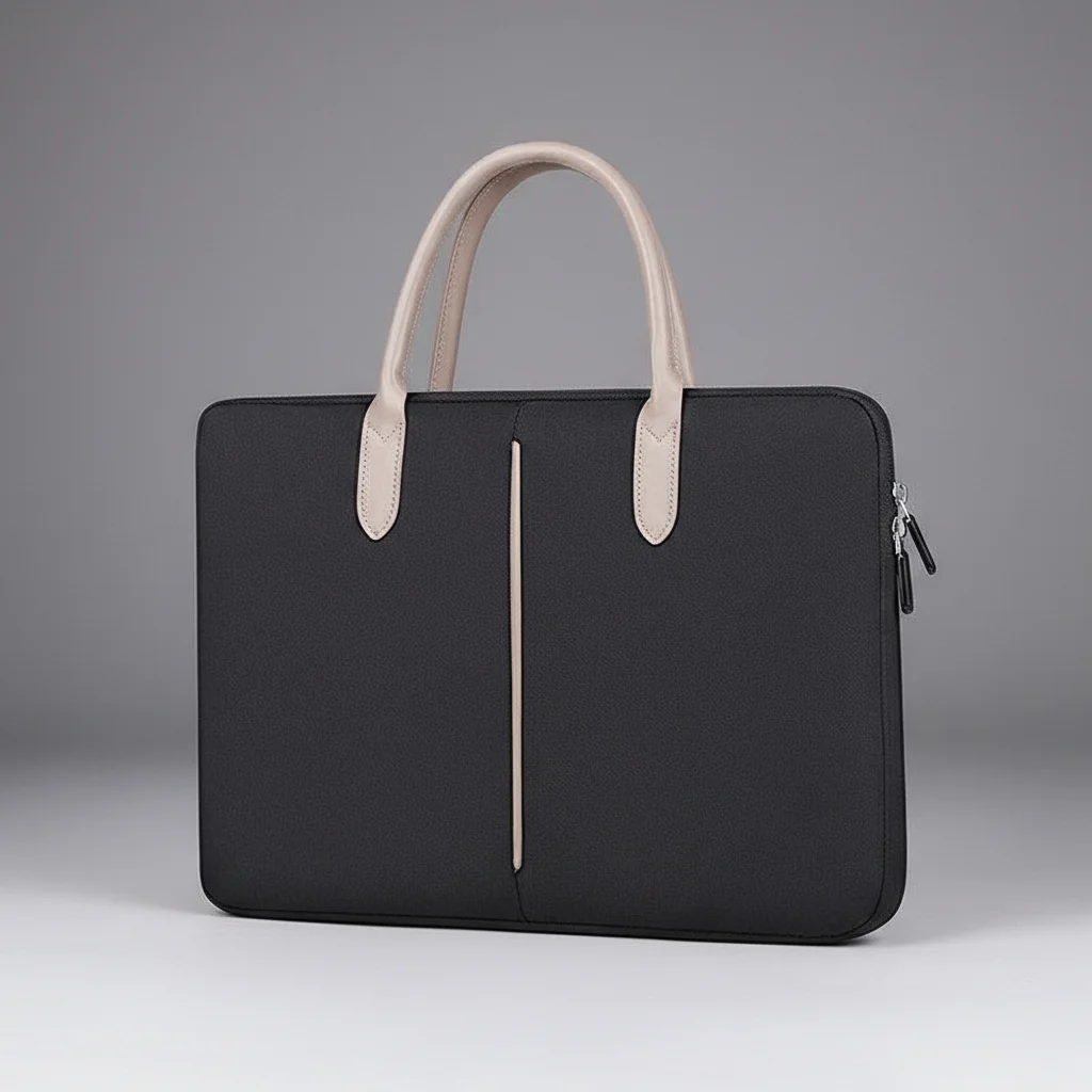 Sacoche Ordinateur Noire 14 Pouces Minimaliste - Vue 5 - Sacoche Ordinateur